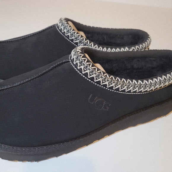 UGG Tasman Slipper Black Men\'s Slip On Suede Sheepskin Lined SZ US 12 NEW main image 9